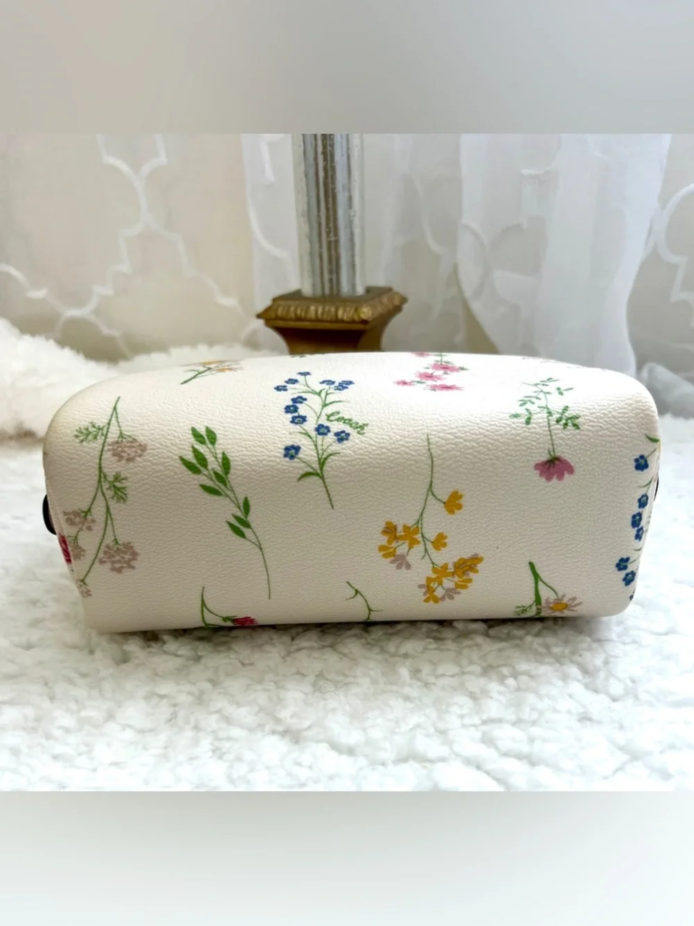 Authentic Small Boxy Cosmetic Case With Spaced Wildflower Print • C0039 • NWT - Picture 4 of 8